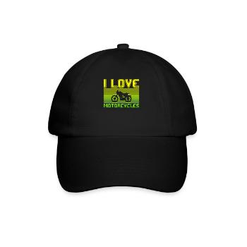 I love motorcycles - Baseball Cap - black/black - Front