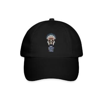 Muay Thai Skelett Kriegshaube - Thailand Thaiboxen - Baseballkappe - Schwarz/Schwarz - Vorne