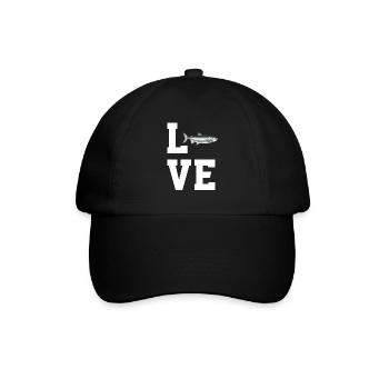Liebe Lachs - Baseballkappe - Schwarz/Schwarz - Vorne