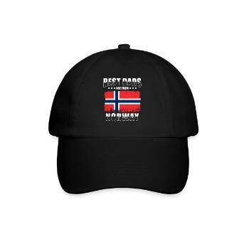 Beste Väter kommen aus Norwegen - Baseballkappe - Schwarz/Schwarz - Vorne