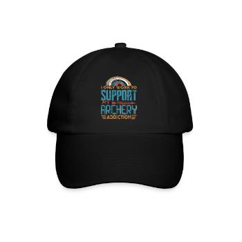 I Only Work To Support My Archery Addiction - Baseballkappe - Schwarz/Schwarz - Vorne