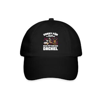 Dackel Hund Dachshund Geschenk - Baseballkappe - Schwarz/Schwarz - Vorne