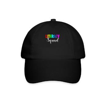 Literacy Squad, teacher school literacy - Baseball Cap - black/black - Front