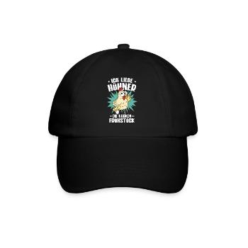 Huhn Ich Liebe Hühner Die Kacken Frühstück - Baseballkappe - Schwarz/Schwarz - Vorne