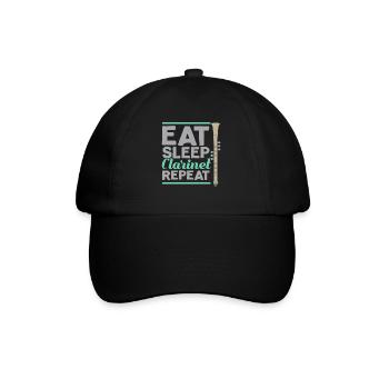 Eat Sleep Clarinet Repeat Klarinette Klarinettist - Baseball Cap - black/black - Front