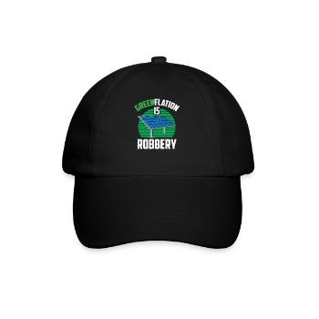 Greenflation is robbery green energy inflation - Baseball Cap - black/black - Front
