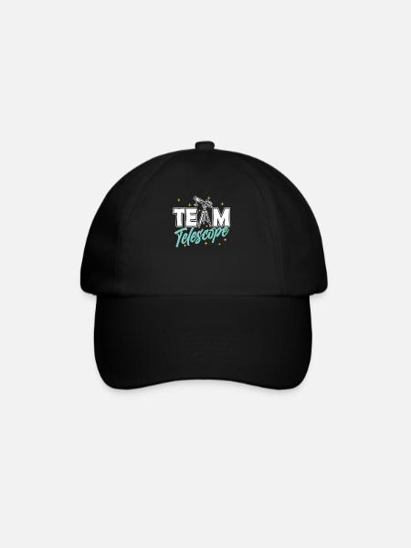 Team Teleskop Sterne Weltraum Universum - Baseballkappe - Schwarz/Schwarz