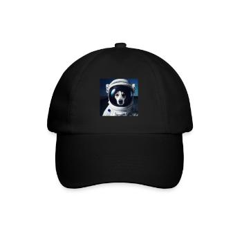 Dog in space - Baseball Cap - black/black - Front