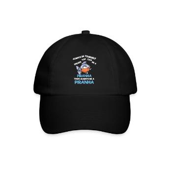 Piranha Geschenk - Baseballkappe - Schwarz/Schwarz - Vorne