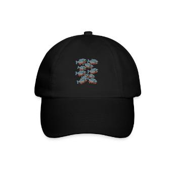 Piranha Geschenk - Baseballkappe - Schwarz/Schwarz - Vorne