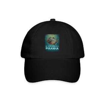 Piranha Geschenk - Baseballkappe - Schwarz/Schwarz - Vorne