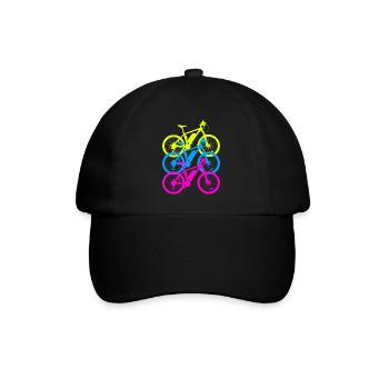 Radfahrer Lustiges Vintage Fahrrad Radfahrer - Baseballkappe - Schwarz/Schwarz - Vorne