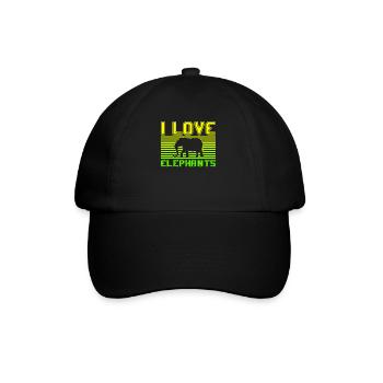 I love elephants - Baseballkappe - Schwarz/Schwarz - Vorne