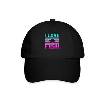 I love fish - Baseball Cap - black/black - Front