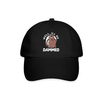 Well I'll Be Dammed Beaver Wildlife Animal Rodent - Baseball Cap - black/black - Front