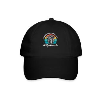 Pilze Sammeln Pilzsuche Geschenk - Baseballkappe - Schwarz/Schwarz - Vorne