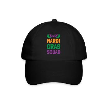 Mardi Gras Squad - Baseballkappe - Schwarz/Schwarz - Vorne