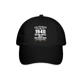 Cadeau d'anniversaire légendes sont nées en 1940 - Casquette classique - noir/noir - Devant
