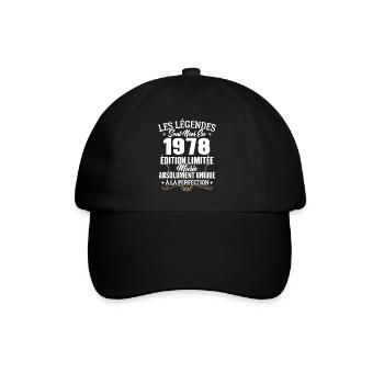 Cadeau d'anniversaire légendes sont nées en 1978 - Casquette classique - noir/noir - Devant