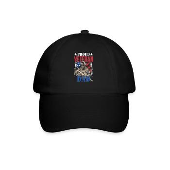 Proud Veteran Dad Father Day Father Sayings Daddy - Baseball Cap - black/black - Front