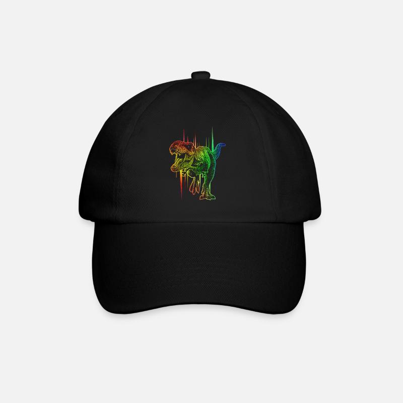 Bunter T-Rex - Baseballkappe - Schwarz/Schwarz
