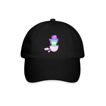 Baby Geburt Schwangerschaft Fantasy Eierschale - Baseballkappe - Schwarz/Schwarz - Vorne