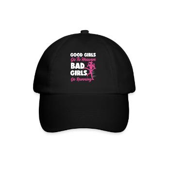 Running Runner Half Marathon Girl - Baseballkappe - Schwarz/Schwarz - Vorne