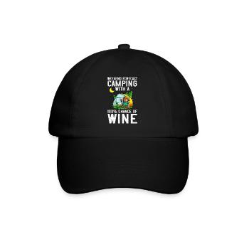 Camping Wine Drinker Beginner Camper Hiking - Baseball Cap - black/black - Front