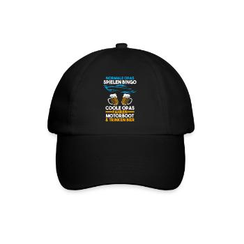 Motorboot Opa Bootfahren Geschenk - Baseballkappe - Schwarz/Schwarz - Vorne