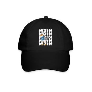 Norddeutsch Möwe Mit Sonnenbrille Ostseeurlaub - Baseballkappe - Schwarz/Schwarz - Vorne