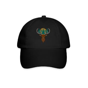 Bois de cerf rouge avec des bois de cerf - Casquette classique - noir/noir - Devant