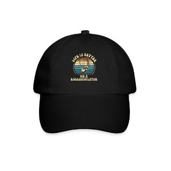 Roller Coaster Retro Vintage Life - Baseballkappe - Schwarz/Schwarz - Vorne