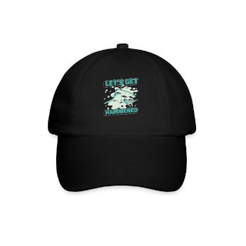 Hammerhai Hai Fisch Tier Haie - Baseballkappe - Schwarz/Schwarz - Vorne