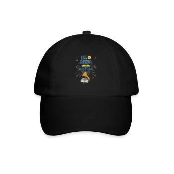 Life is better with jazz music - Baseballkappe - Schwarz/Schwarz - Vorne