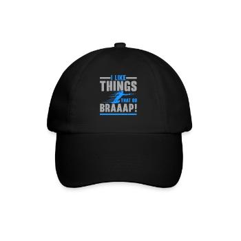 I like things that run barefoot water skiing water - Baseball Cap - black/black - Front