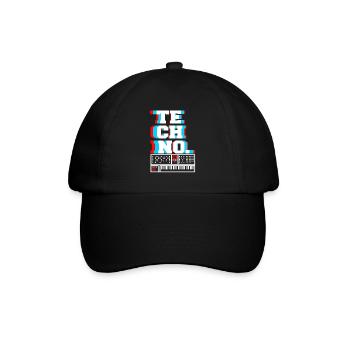 Retro TECHNO. Awesome Old School T-Shirt - Baseball Cap - black/black - Front
