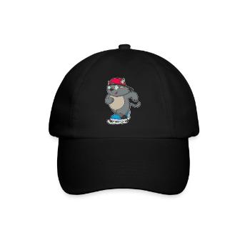 Katze Eislaufen Schlittschuhe - Baseball Cap - black/black - Front