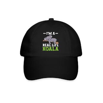 I Am A Real Koala Koalas Koala Bear Animal Cute - Baseball Cap - black/black - Front