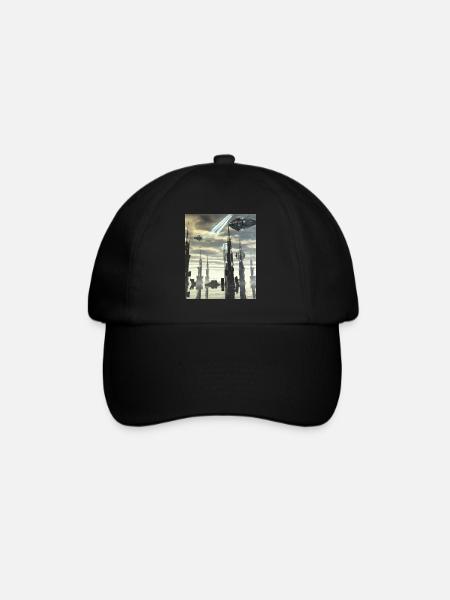 Fantasy Science Fiction City - Baseball Cap - black/black