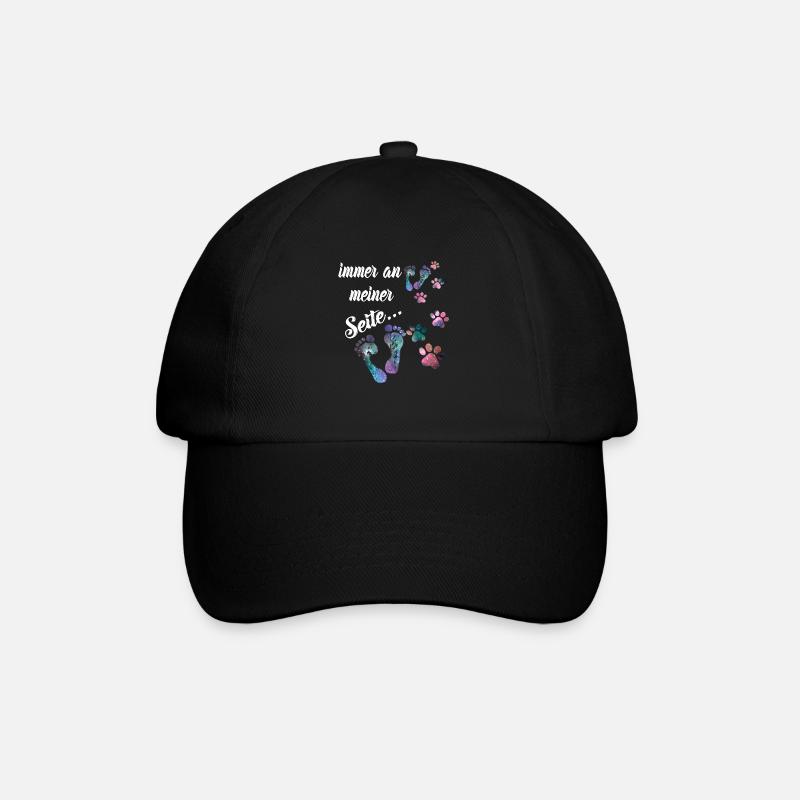 Immer an meiner Seite Hundepfoten - Hunde Sprüche - Baseballkappe - Schwarz/Schwarz
