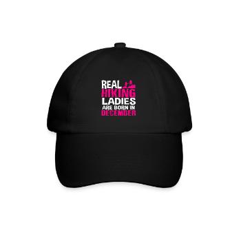 Real Hiking Ladies Are Born In December Retro - Baseball Cap - black/black - Front
