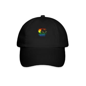 California LGBTQ Rainbow Flag Pride Artistic - Baseball Cap - black/black - Front