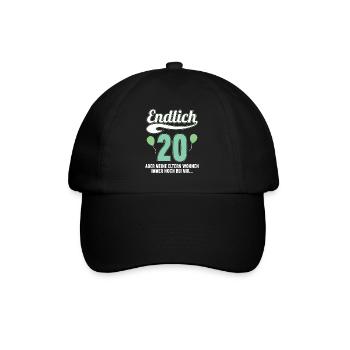 Endlich 20 aber Eltern leben bei mir 20 Geburtstag - Baseballkappe - Schwarz/Schwarz - Vorne