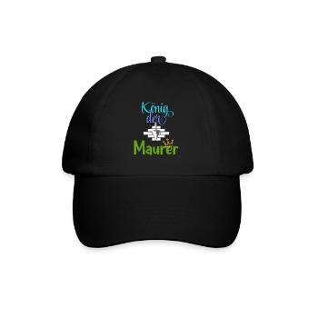 König der Maurer Baustelle Handwerker Mauer - Baseballkappe - Schwarz/Schwarz - Vorne