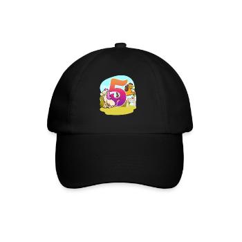 5th Birthday Riding Horse Theme Five Party - Baseball Cap - black/black - Front