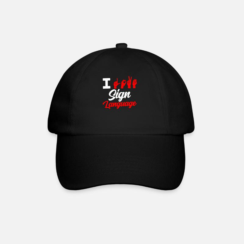 Ich Liebe Gebärdensprache Gebärden Awareness - Baseballkappe - Schwarz/Schwarz
