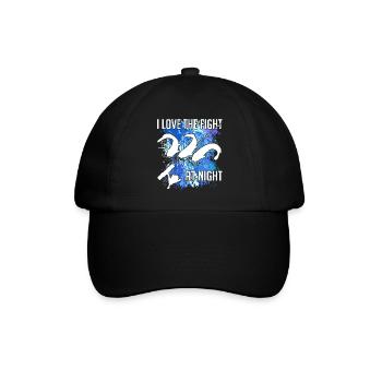 Waller catfish silhouette canne à pêche et éclaboussures de couleur - Casquette classique - noir/noir - Devant