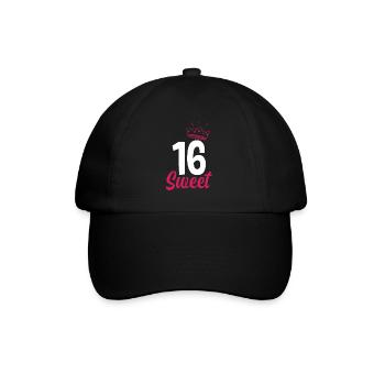 Fille du 16e anniversaire - Casquette classique - noir/noir - Devant