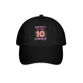 Donut Lose Your Sprinkles 10. | Donut Geburtstag - Baseballkappe - Schwarz/Schwarz - Vorne