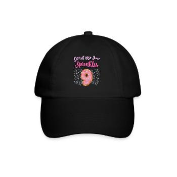 Donut Lose Your Sprinkles 9. Geburtstag | Donut - Baseballkappe - Schwarz/Schwarz - Vorne